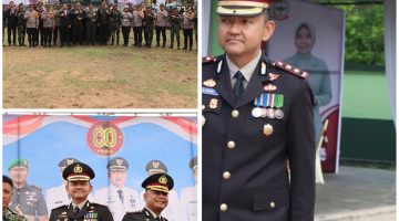 Bersama Pejabat Utamanya, Kapolres Ketapang Hadiri Pelaksanaan Upacara Peringatan HUT TNI Ke 80 Di Makodim 1203 Ketapang