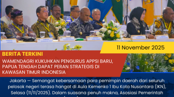 Wamendagri Kukuhkan Pengurus APPSI Baru, Papua Tengah Dapat Peran Strategis di Kawasan Timur Indonesia