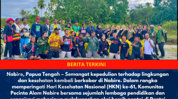 Komunitas Pecinta Alam Nabire Gelar Aksi Bersih Pantai di Kalibobo Peringati HKN ke-61